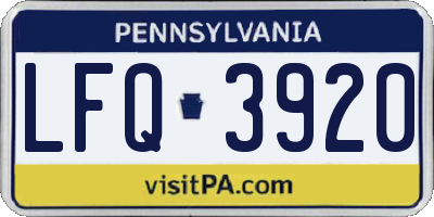 PA license plate LFQ3920