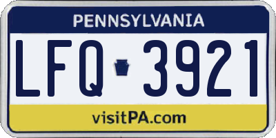 PA license plate LFQ3921