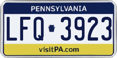PA license plate LFQ3923