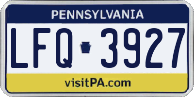 PA license plate LFQ3927