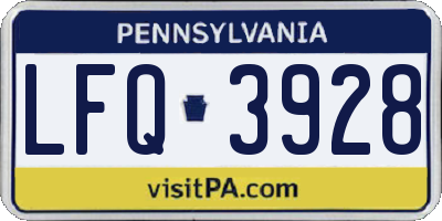 PA license plate LFQ3928