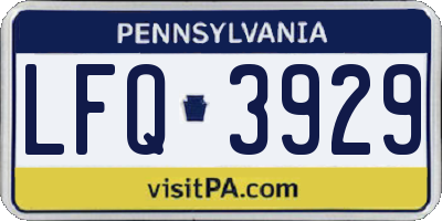 PA license plate LFQ3929