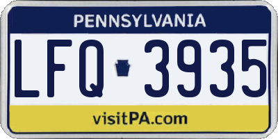PA license plate LFQ3935