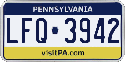 PA license plate LFQ3942