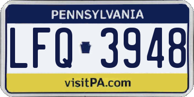 PA license plate LFQ3948