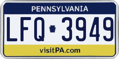 PA license plate LFQ3949