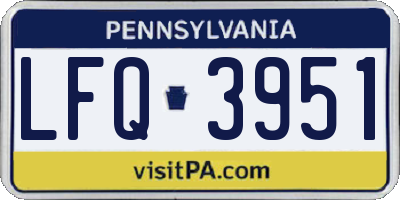 PA license plate LFQ3951