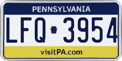 PA license plate LFQ3954
