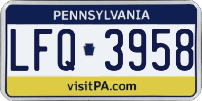 PA license plate LFQ3958