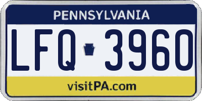 PA license plate LFQ3960