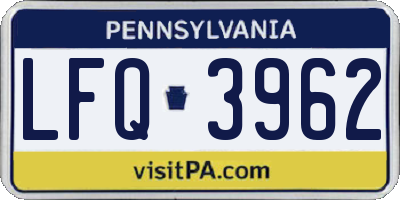 PA license plate LFQ3962