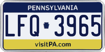 PA license plate LFQ3965