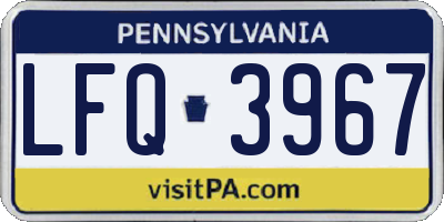 PA license plate LFQ3967