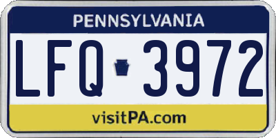 PA license plate LFQ3972