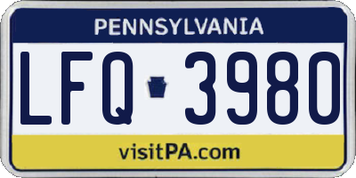 PA license plate LFQ3980