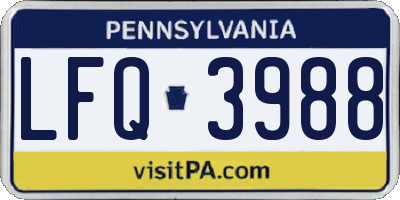 PA license plate LFQ3988