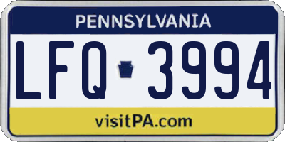 PA license plate LFQ3994