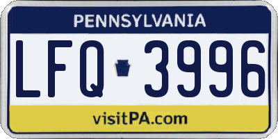 PA license plate LFQ3996
