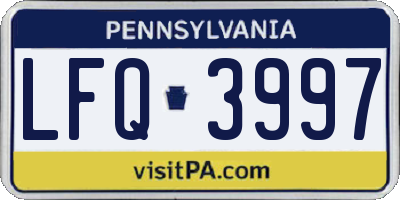 PA license plate LFQ3997