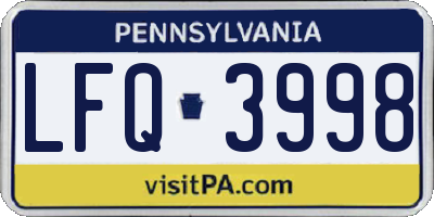 PA license plate LFQ3998