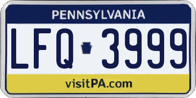 PA license plate LFQ3999