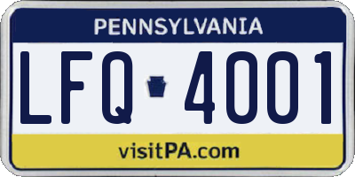 PA license plate LFQ4001