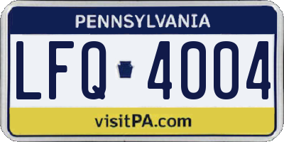 PA license plate LFQ4004
