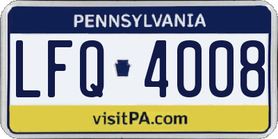 PA license plate LFQ4008