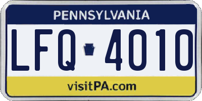 PA license plate LFQ4010