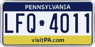PA license plate LFQ4011