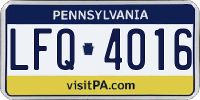 PA license plate LFQ4016