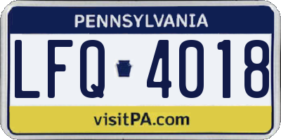 PA license plate LFQ4018