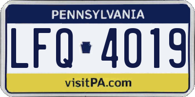 PA license plate LFQ4019