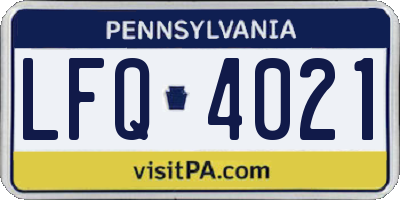PA license plate LFQ4021