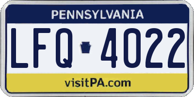 PA license plate LFQ4022