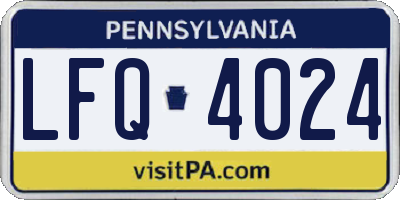 PA license plate LFQ4024