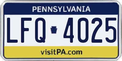 PA license plate LFQ4025