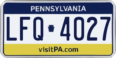 PA license plate LFQ4027