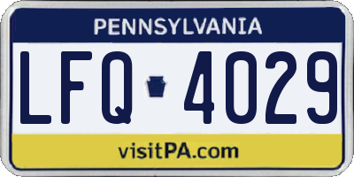 PA license plate LFQ4029
