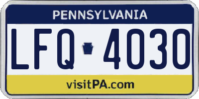 PA license plate LFQ4030