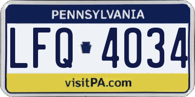 PA license plate LFQ4034