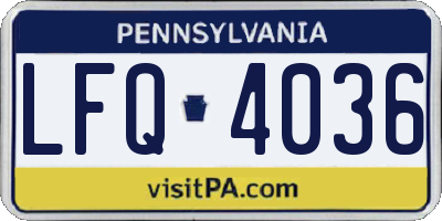 PA license plate LFQ4036