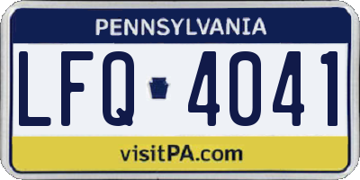 PA license plate LFQ4041