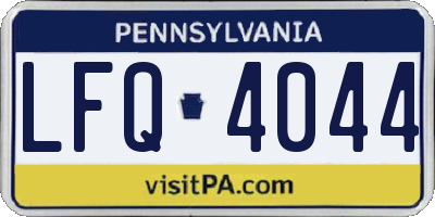 PA license plate LFQ4044