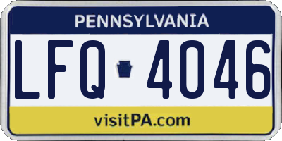 PA license plate LFQ4046