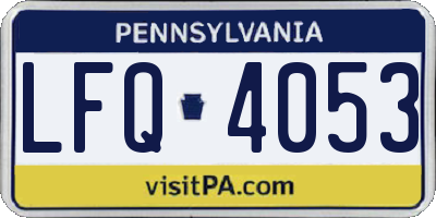 PA license plate LFQ4053