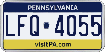 PA license plate LFQ4055