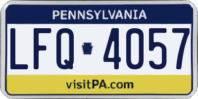 PA license plate LFQ4057