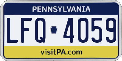 PA license plate LFQ4059