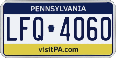 PA license plate LFQ4060